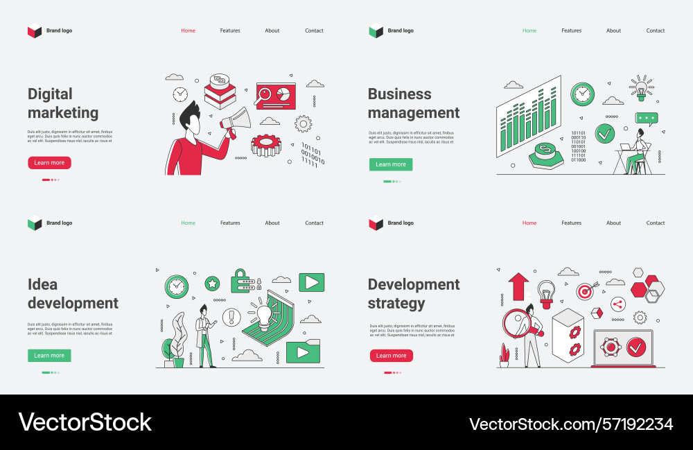 This is a web template featuring vector image