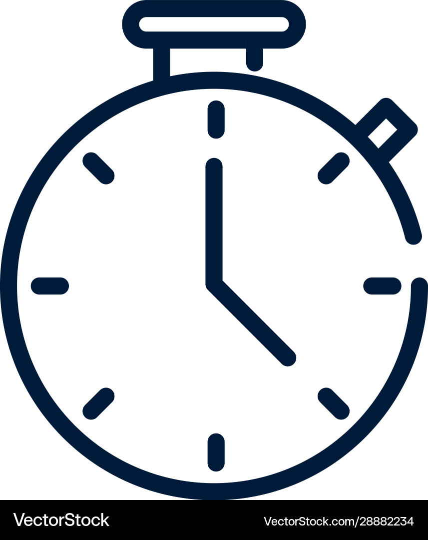 Time chronometer clock linear design vector image