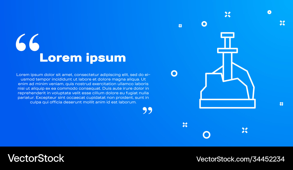 White line sword in stone icon isolated Vector Image