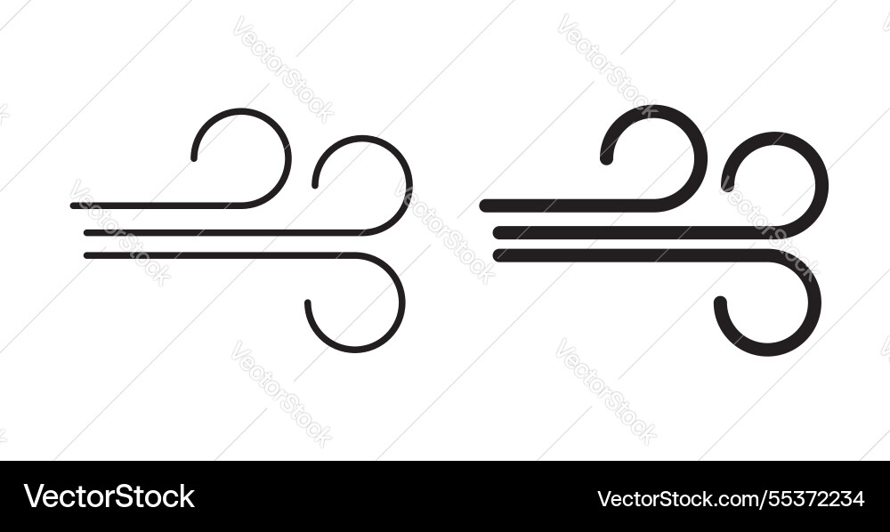 Wind icon set in thin line for web Vector Image