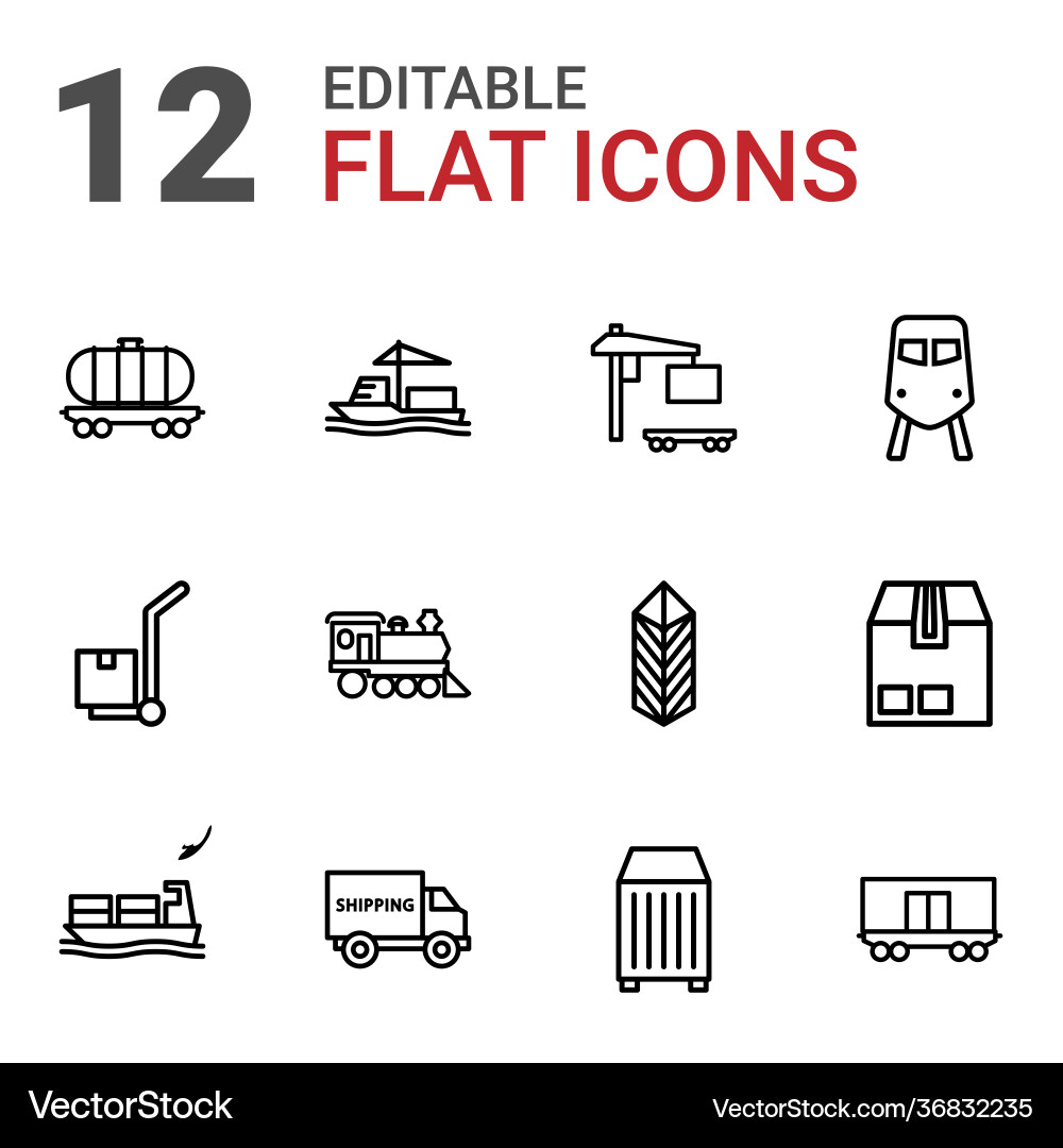 12 freight icons Royalty Free Vector Image - VectorStock