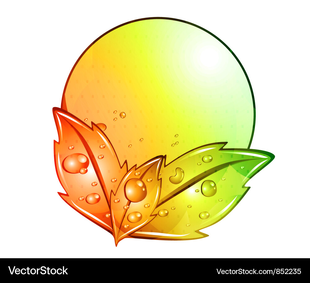 Abstract colorful frame with leaves Vector Image