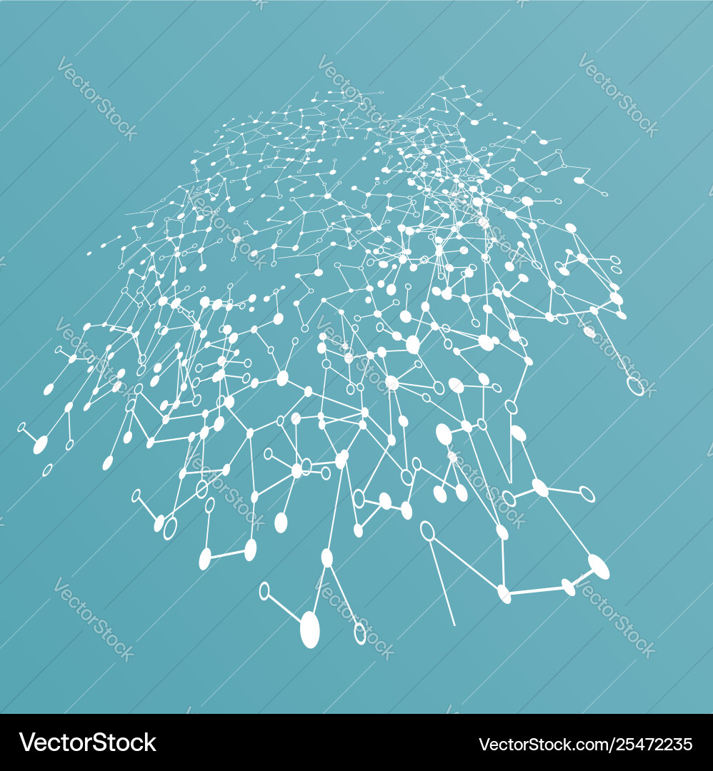 Abstract polygonal background with connected dots Vector Image