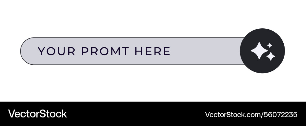 Ai interface element featuring prompt bar vector image