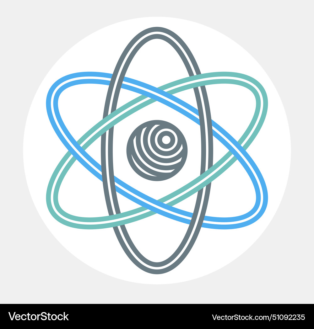 Atom symbol in modern linear style isolated Atom symbol in modern linear style isolated vector image