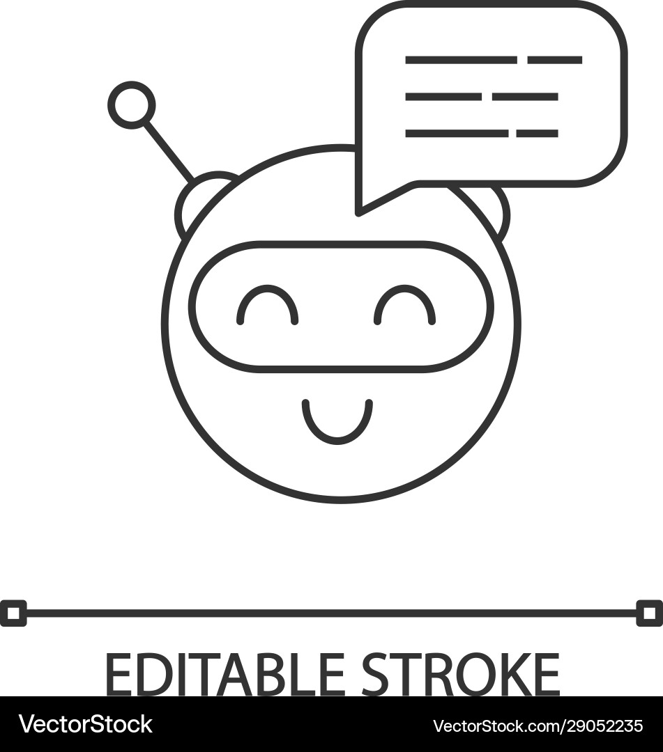 Chatbot message linear icon Chatbot message linear icon vector image