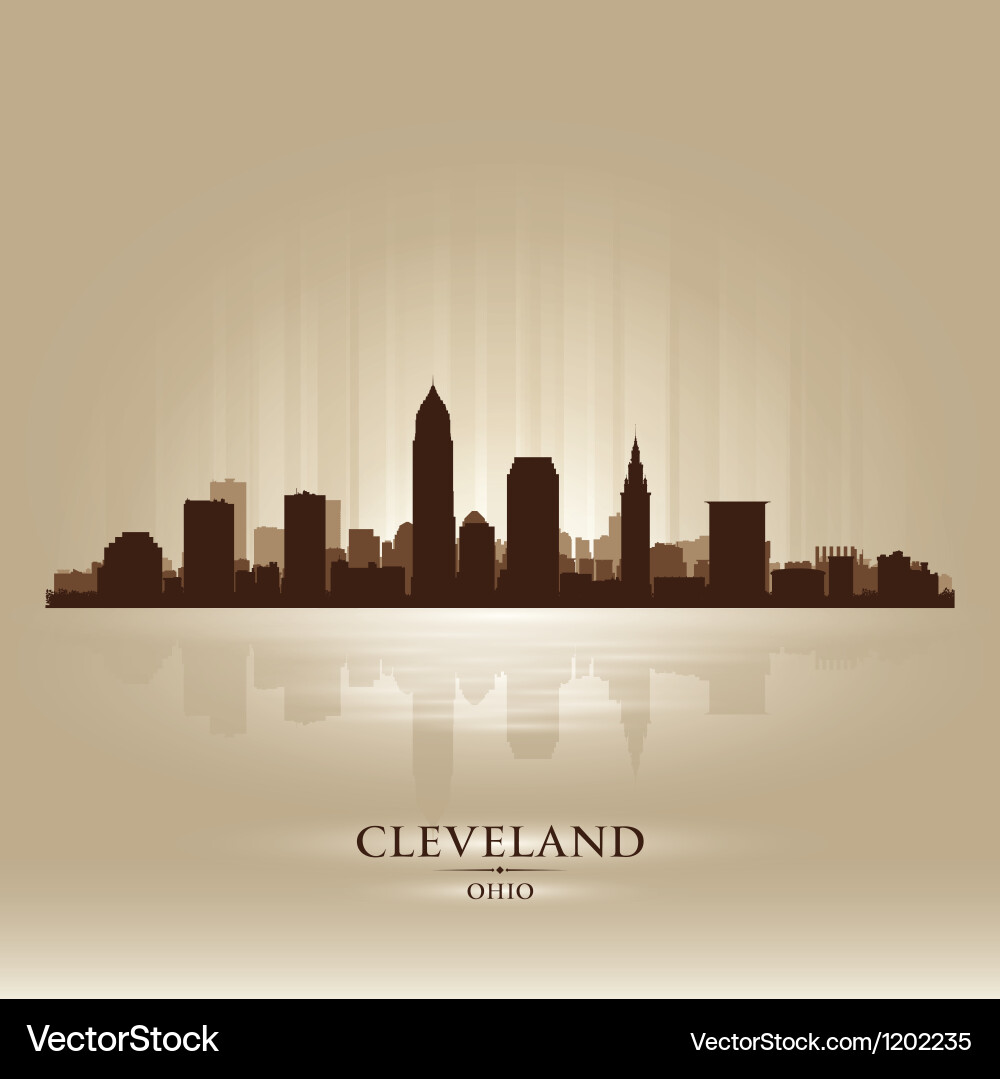 Cleveland Ohio City Skyline Vector Image