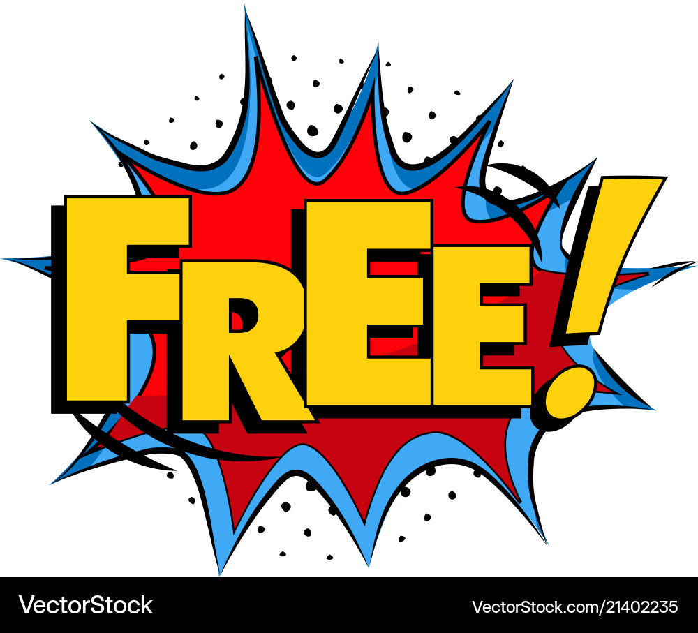 Comic book style word free white background Vector Image