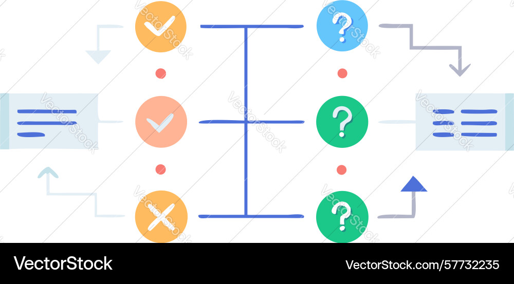 Data flowchart diagram - process logic vector image