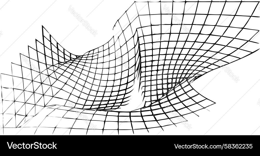 Digital Grid Waveform Abstract Vector Image