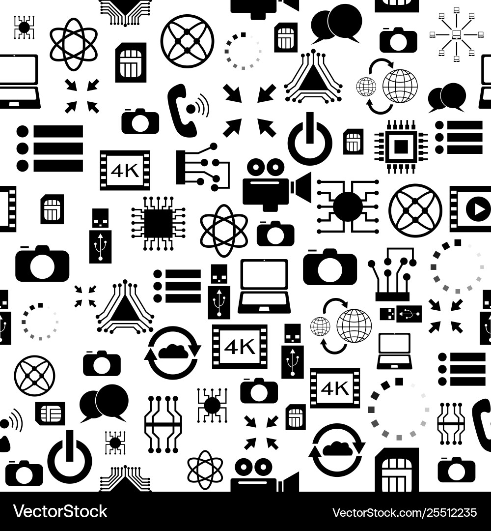 Digital seamless pattern background icon vector image