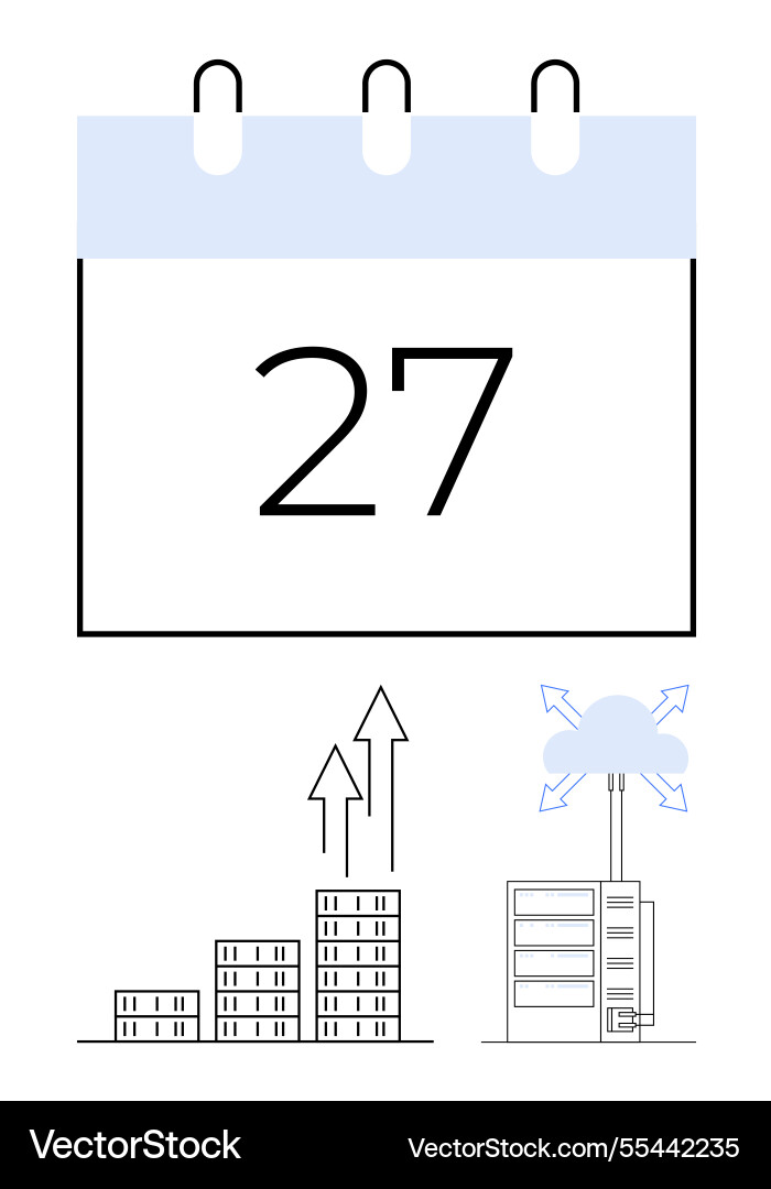 Digital transformation highlighted by calendar Digital transformation highlighted by calendar vector image