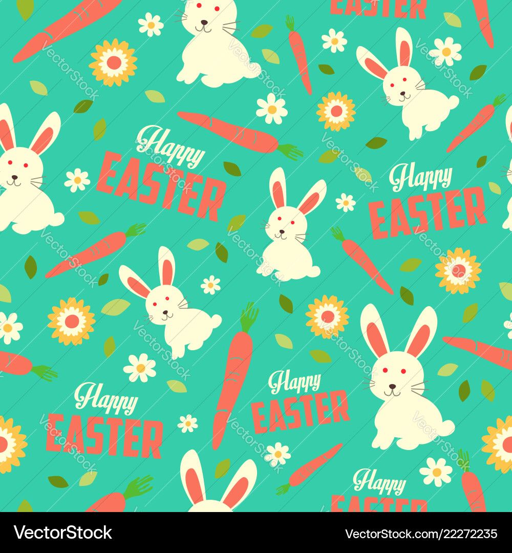 Easter Bunny Seamless Pattern – Royalty-Free Vector | VectorStock