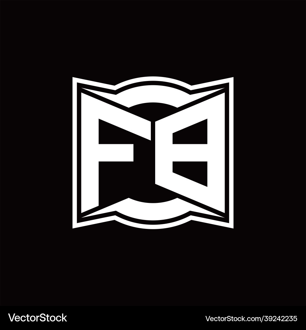 Fb logo monogram with abstract shape design Fb logo monogram with abstract shape design Vector Image