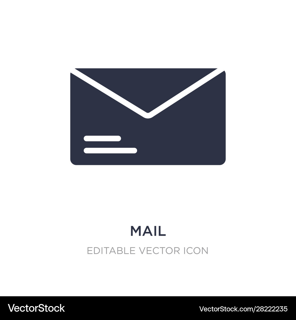 Mail icon on white background simple element from Vector Image