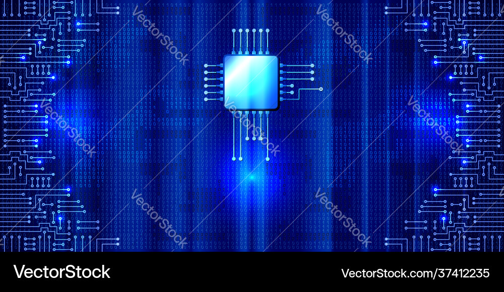 Modern electronic circuit and binary code Modern electronic circuit and binary code vector image