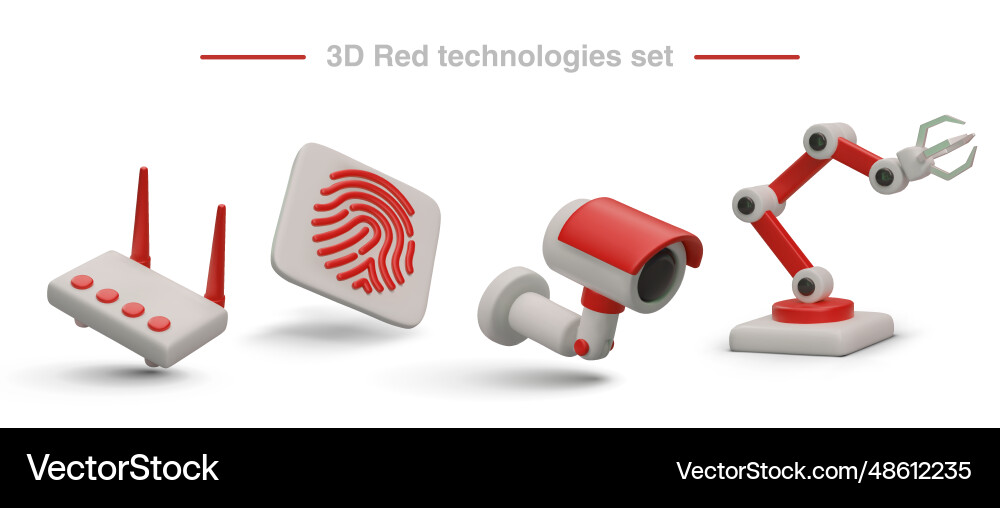 Modern technologies set of 3d images router Modern technologies set of 3d images router vector image