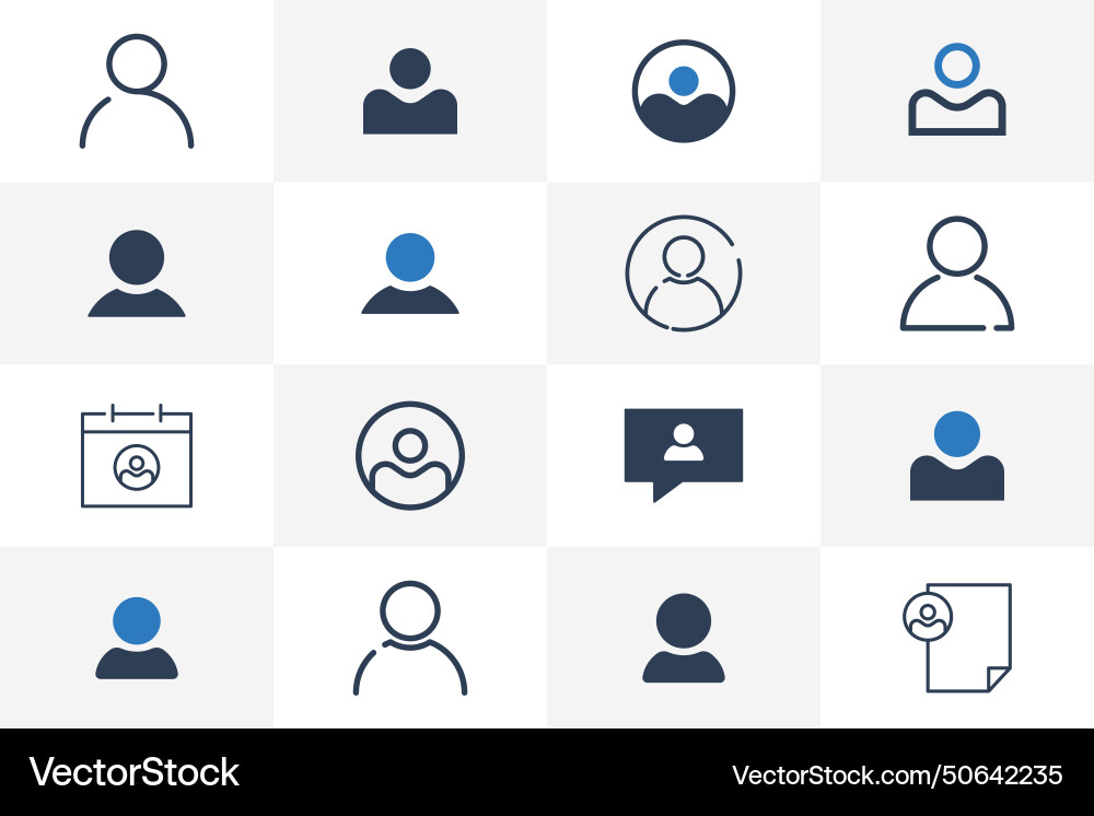 Profile icon set user bundle in circle Vector Image