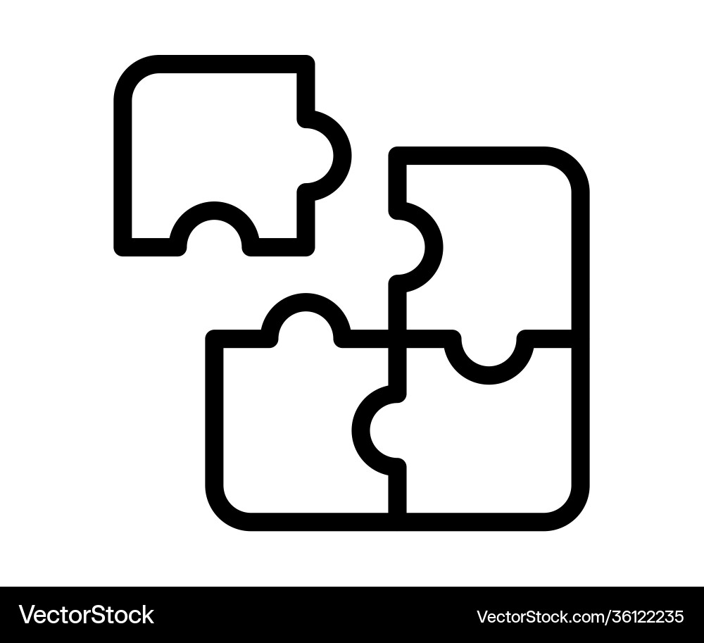 Puzzle solution solve single isolated icon Vector Image