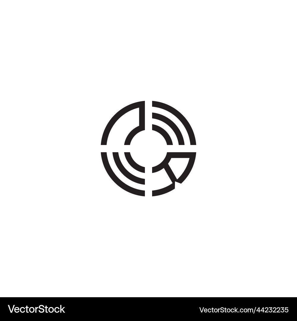 Rn circle line logo initial concept with high Rn circle line logo initial concept with high Vector Image
