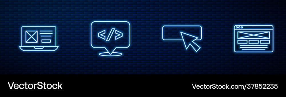Set Line ui oder ux design front end development Set Line ui oder ux design front end development vektorbild