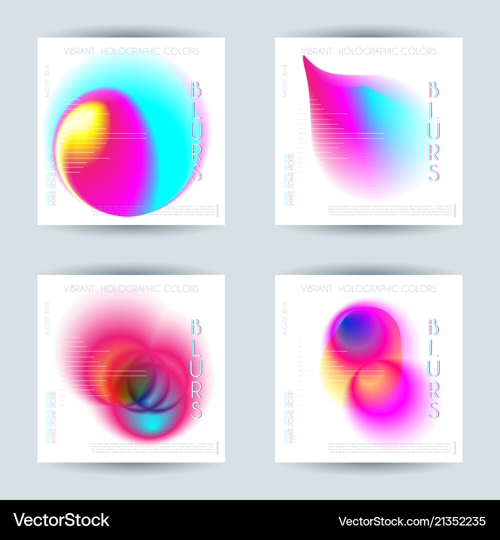 Set of abstract colorful blur vibrant gradient Set of abstract colorful blur vibrant gradient vector image