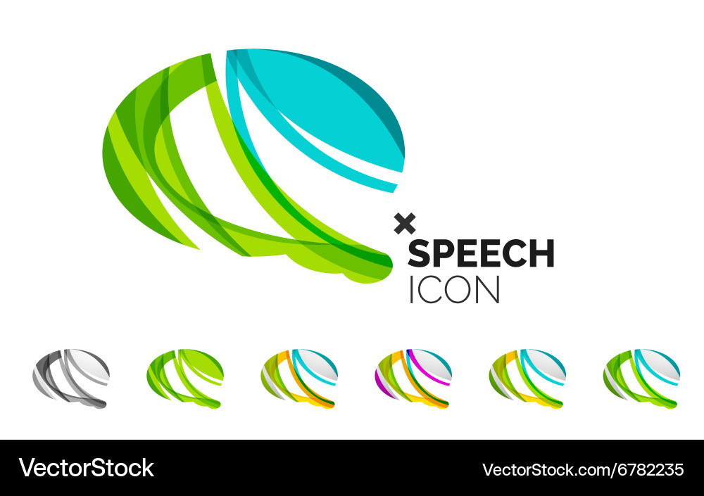 Set of abstract speech bubble and cloud icons Vector Image