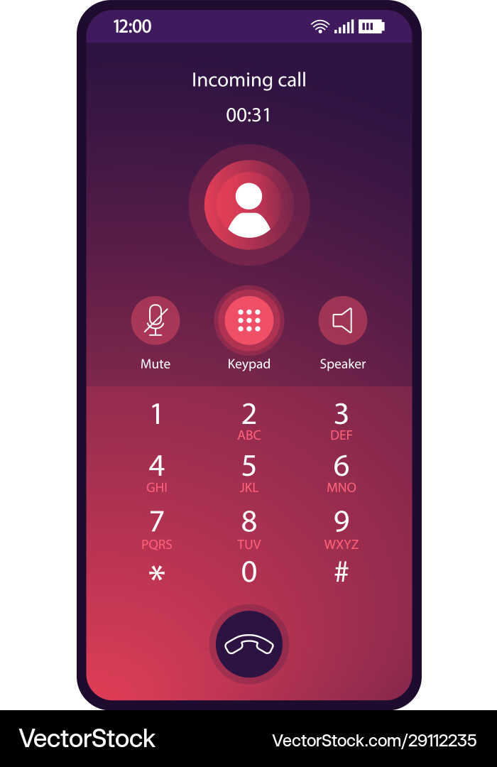 Switched keypad smartphone interface template Switched keypad smartphone interface template vector image
