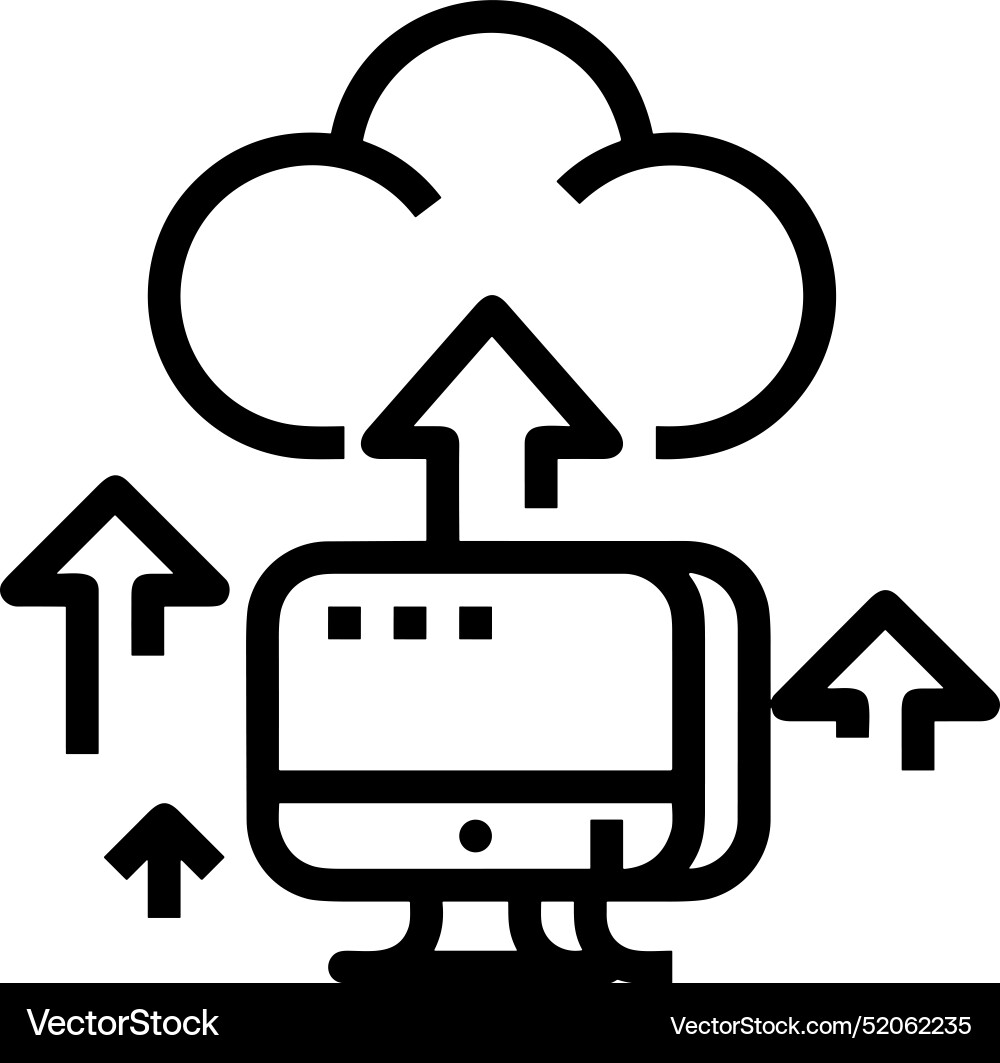 Upload outline icon symbol image Upload outline icon symbol image Vector Image