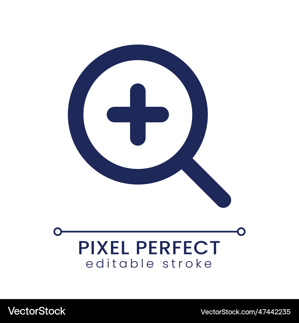 Zoom in transition pixel perfect linear ui icon Zoom in transition pixel perfect linear ui icon vector image