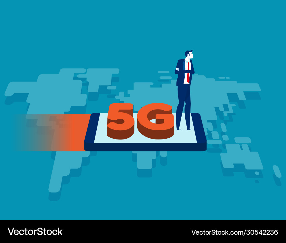A 5g network system and internet speed wireless A 5g network system and internet speed wireless vector image