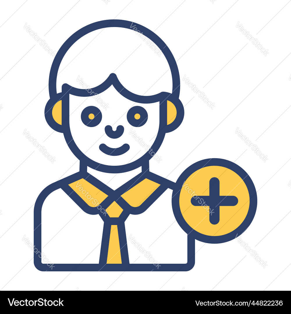 Add user icon interface as a simple sign vector image