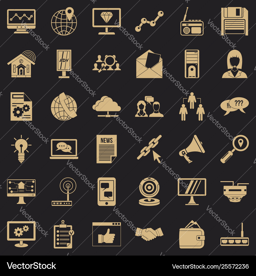Adv file icons set simple style Adv file icons set simple style vector image