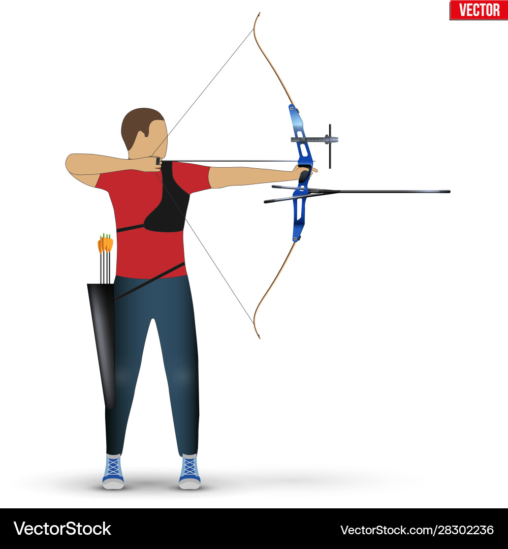 Archer with Compound Bow Vector Image