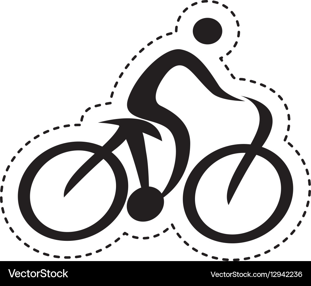 Athlete figure human with bicycle icon Vector Image