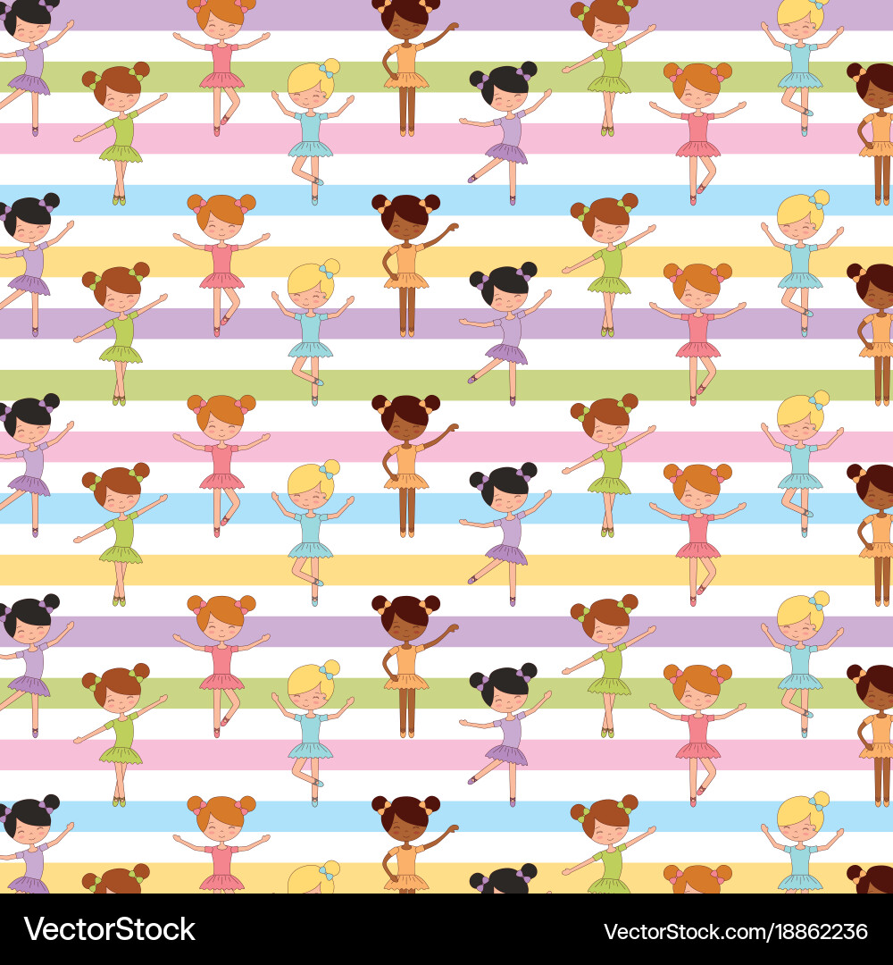 Ballet Dancer Performance Pattern Vector Image