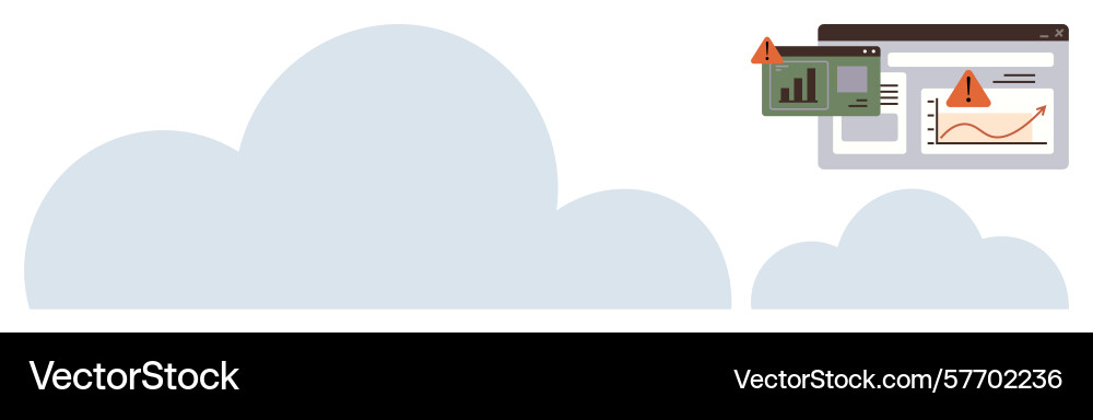 Cloud-based analytics with security alerts Cloud-based analytics with security alerts vector image