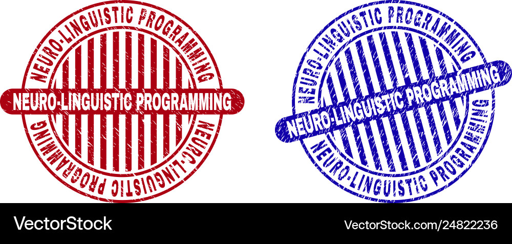 Grunge neuro-linguistic programming textured round vector image