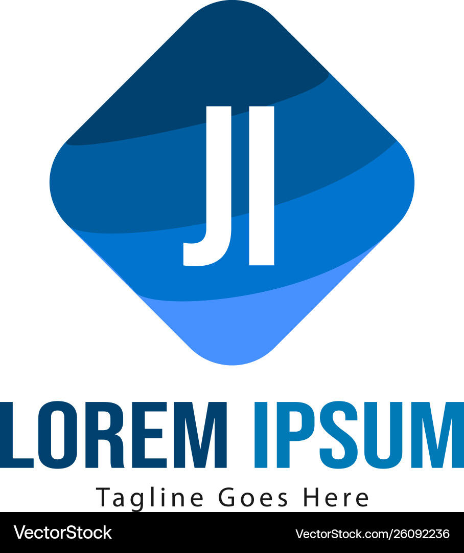 Initial ji logo template with modern frame Initial ji logo template with modern frame vector image