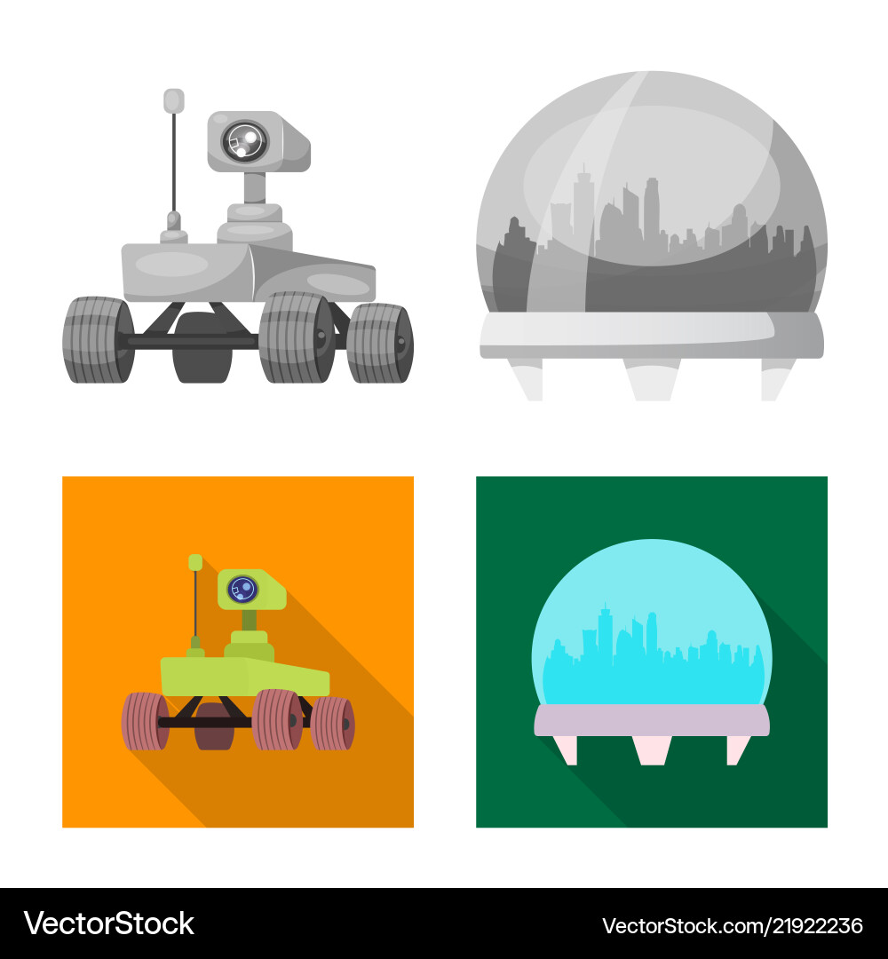 Isolated object of mars and space logo set Isolated object of mars and space logo set Vector Image