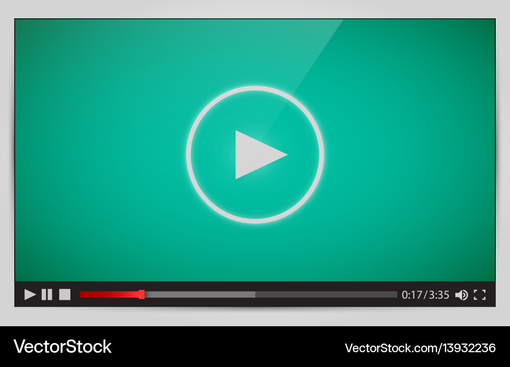 Modern video player for web vector image