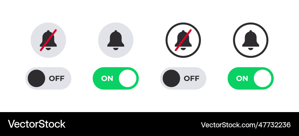 On and off switch icons enable or disable On and off switch icons enable or disable vector image