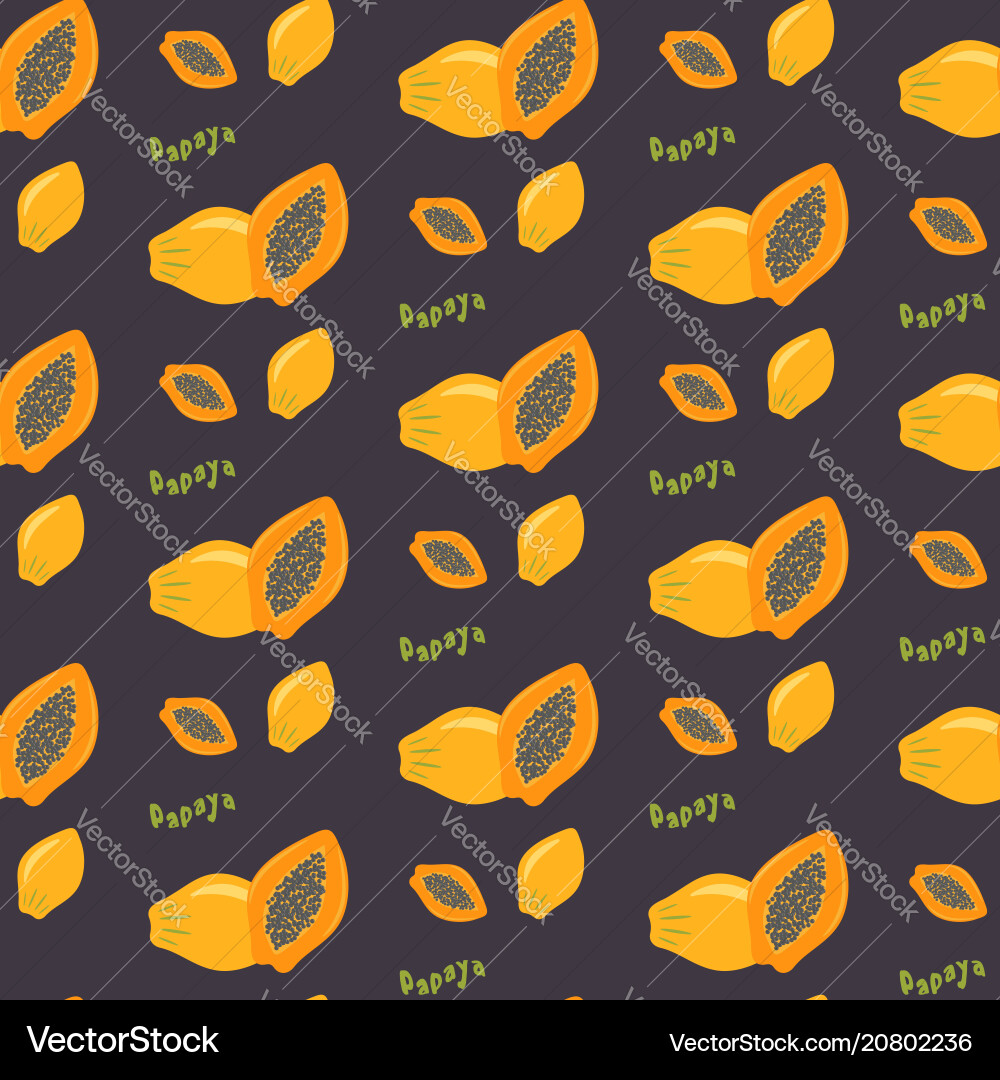 Papaya seamless repeating pattern flat design Papaya seamless repeating pattern flat design vector image