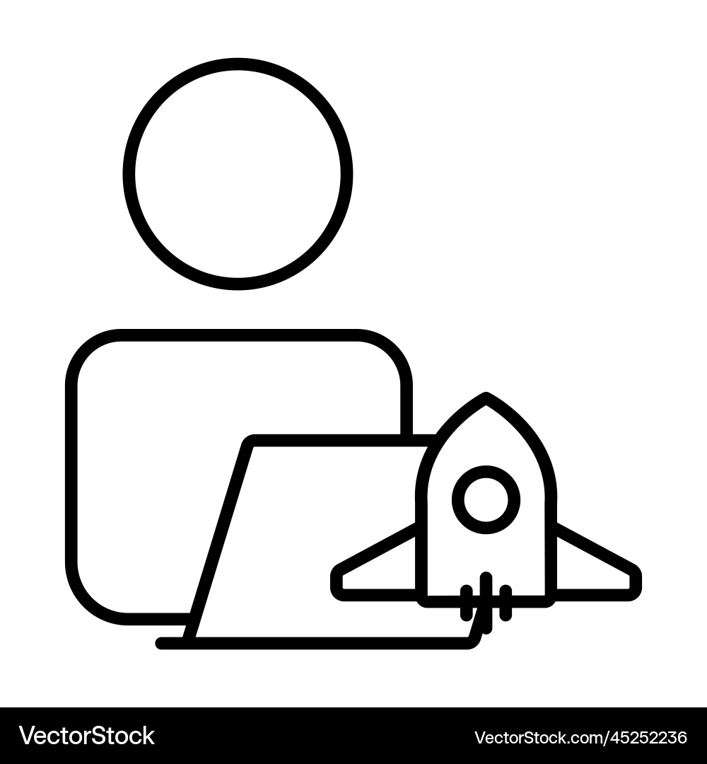 Programmer icon with rocket suitable for start up Programmer icon with rocket suitable for start up Vector Image
