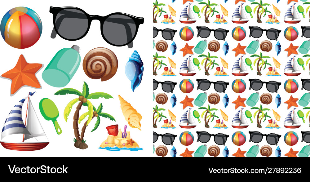 Seamless background design with isolated objects Vector Image
