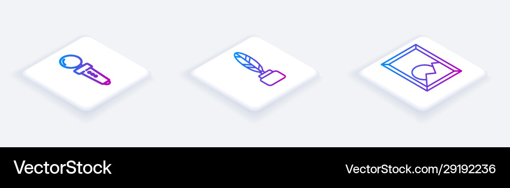 Set isometric line joystick for arcade machine Vector Image