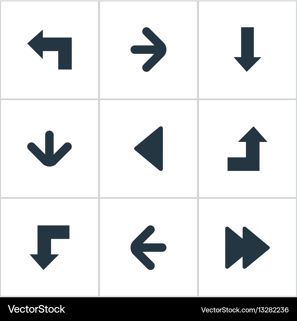 Set of 9 simple indicator icons can be found Vector Image