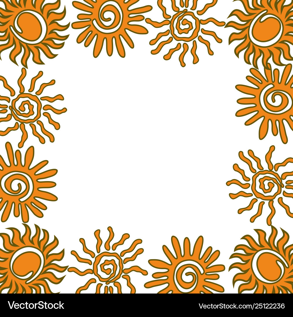 Sun frame empty template vector image
