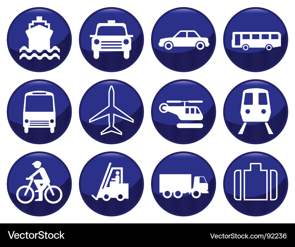 Transport icons Royalty Free Vector Image - VectorStock