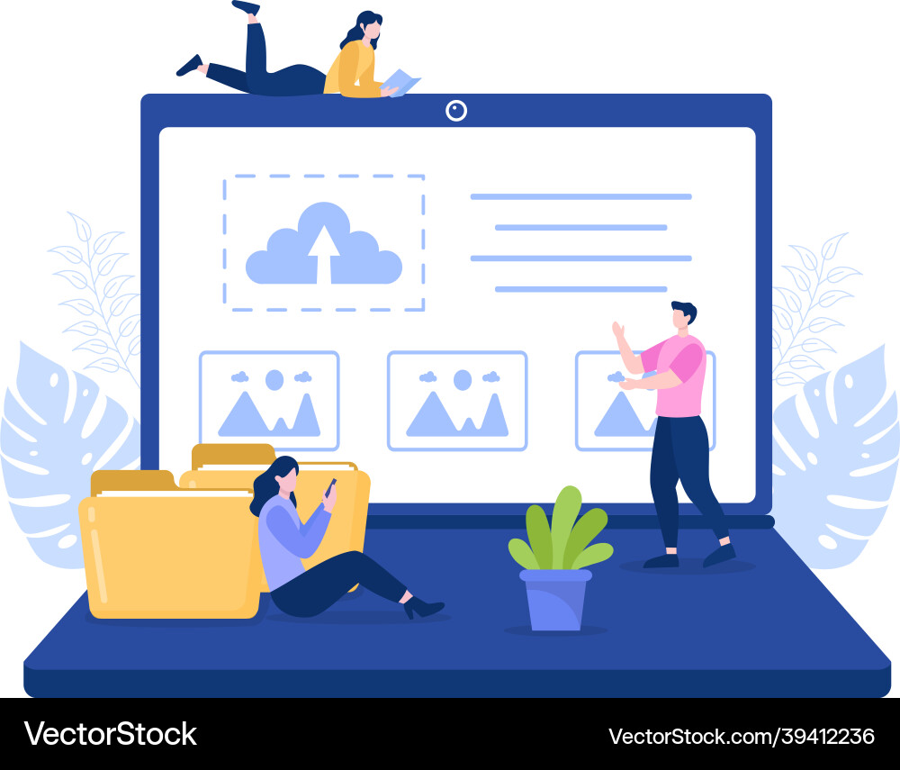 Upload image background of online devices Upload image background of online devices vector image